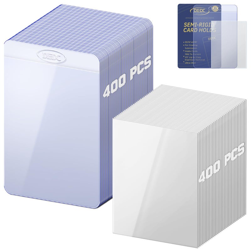 DEDC 800 Bulk Pack Card Sleeves-400 Semi Rigid Card Holder & 400 Penny Sleeves for Trading Cards  Rigid Card Sleeves and Thick Card Sleeves Soft Trading Card Shipping Double Protection - Image 1